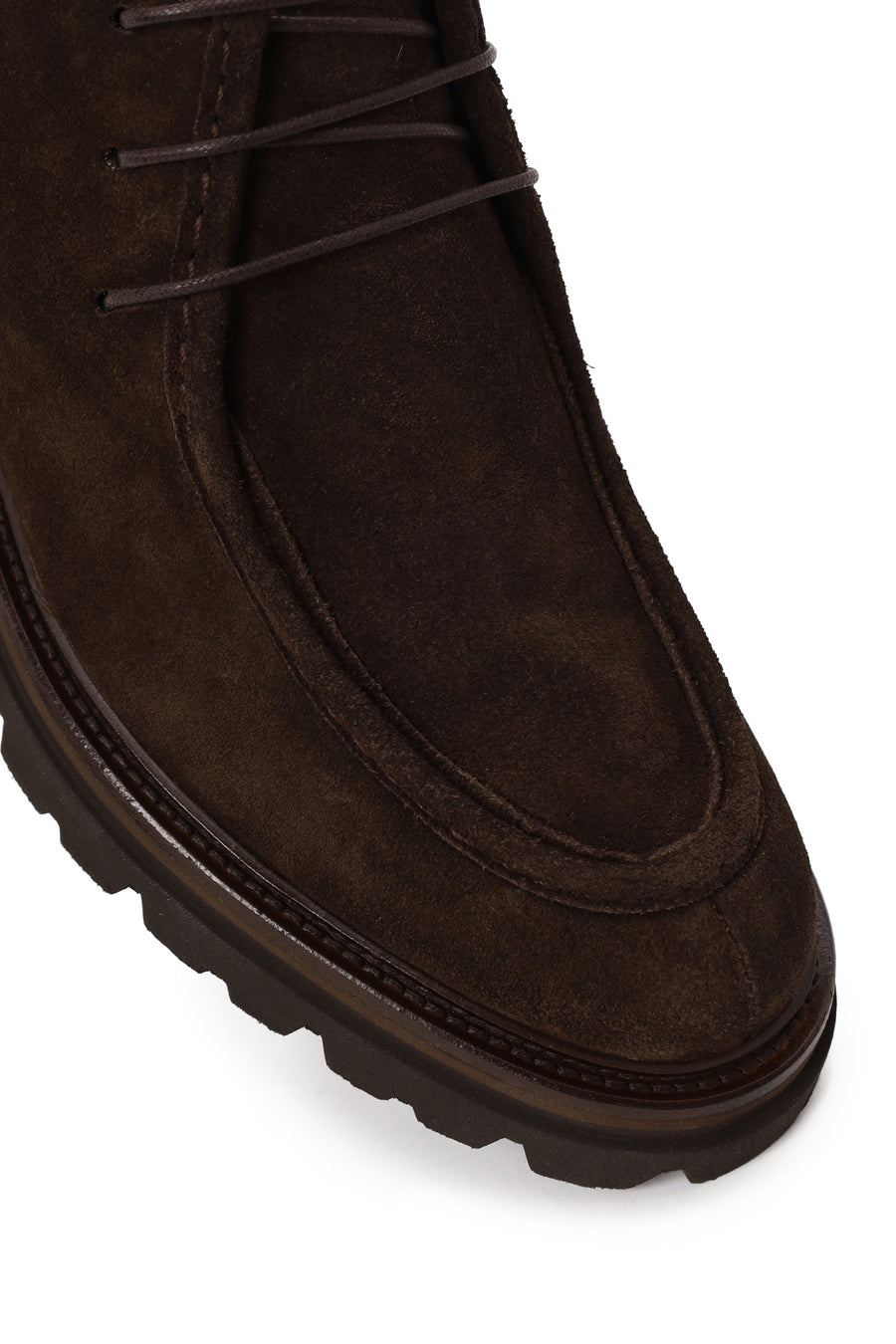 Male Brown Lace-up Thick-soled Suede Boots