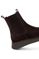 Woman Brown Thick-Soled Suede Chelsea Boots | Derimod