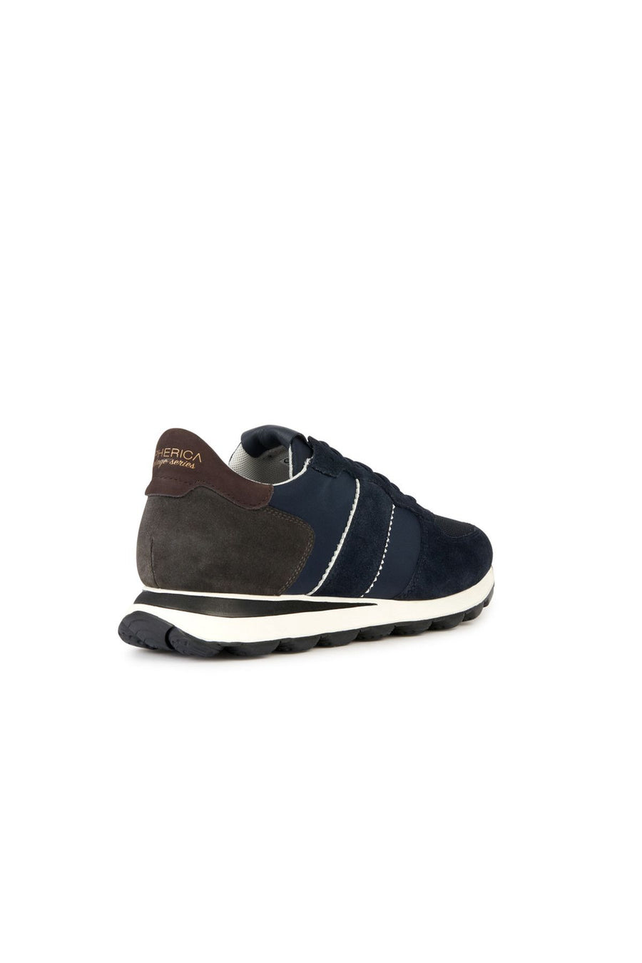 Geox Men's Navy Blue Spherica Vseries Lace-up Suede Leather Sneaker
