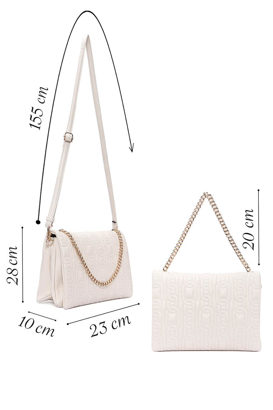 Women's Cream Quilted Shoulder Bag