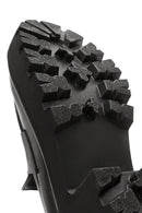 Women's Black Thick Heeled Leather Masculine Loafer | Derimod