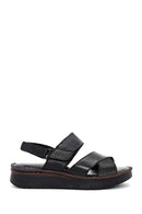 Kadın Siyah Deri Comfort Sandalet | Derimod