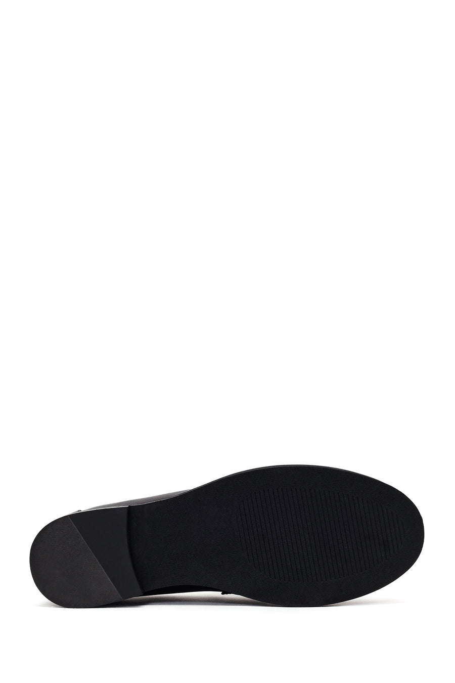 Woman Black Leather Masculine Loafers