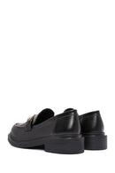 Woman Black Buckled Masculine Loafer | Derimod