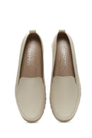 Kadın Bej Deri Comfort Loafer | Derimod