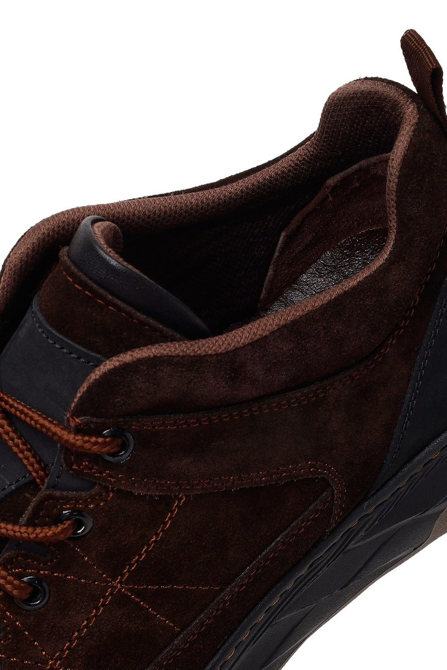 Erkek Kahverengi Bağcıklı Kalın Tabanlı Süet Deri Sneaker