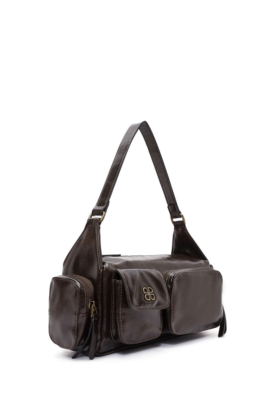 Women's Brown Long Strap Shoulder Bag