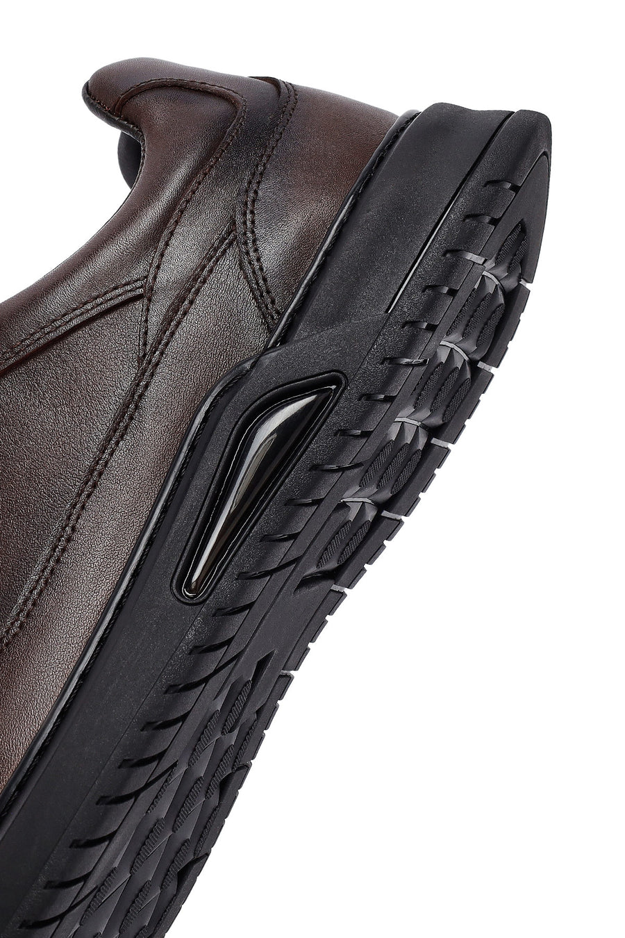Men's Brown Lace-Up Leather Casual Sneakers