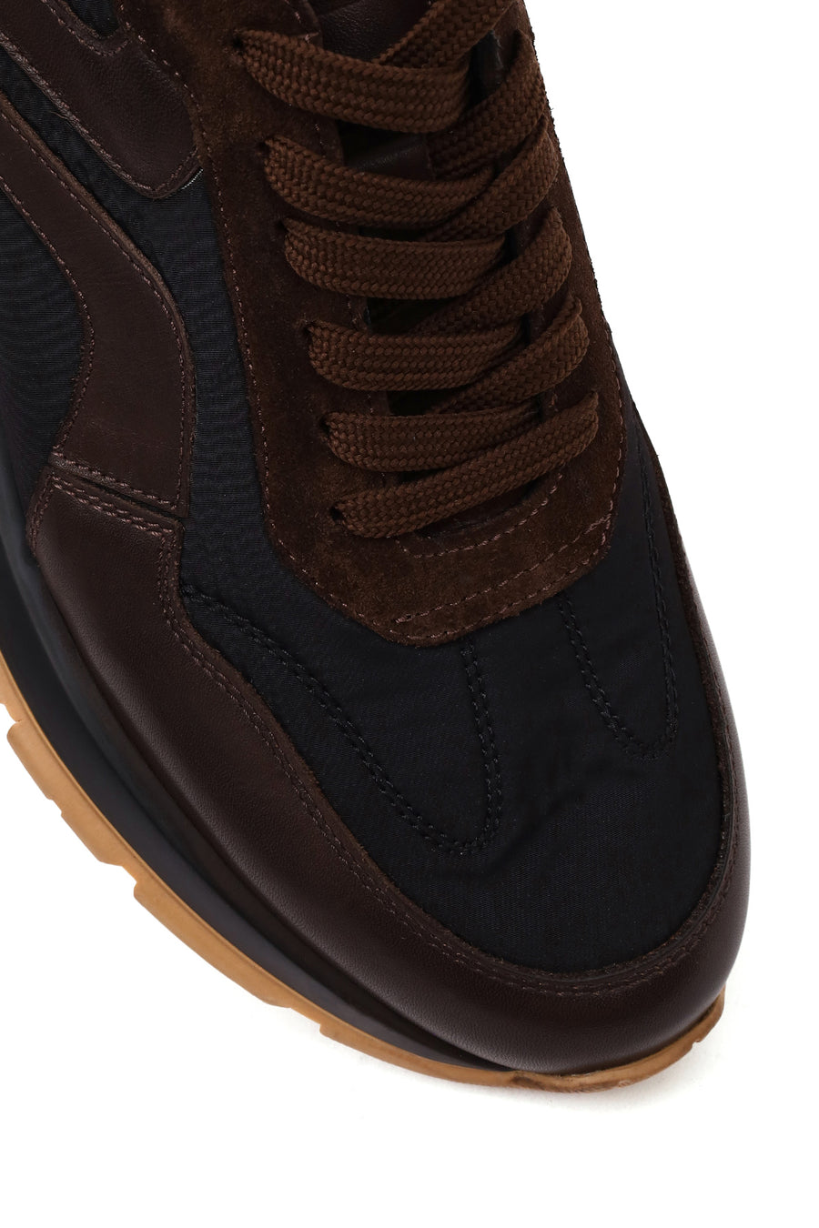 Men's Black Lace-Up Leather Sneaker