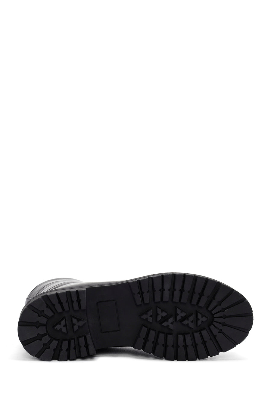 Woman Black Front Zipper Leather Boat