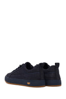 Erkek Lacivert Bağcıklı Nubuk Deri Sneaker | Derimod