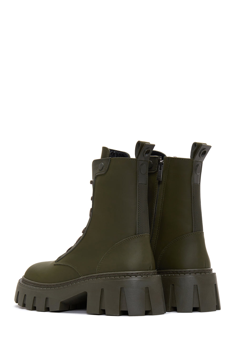Women's Leather Zipper Boots