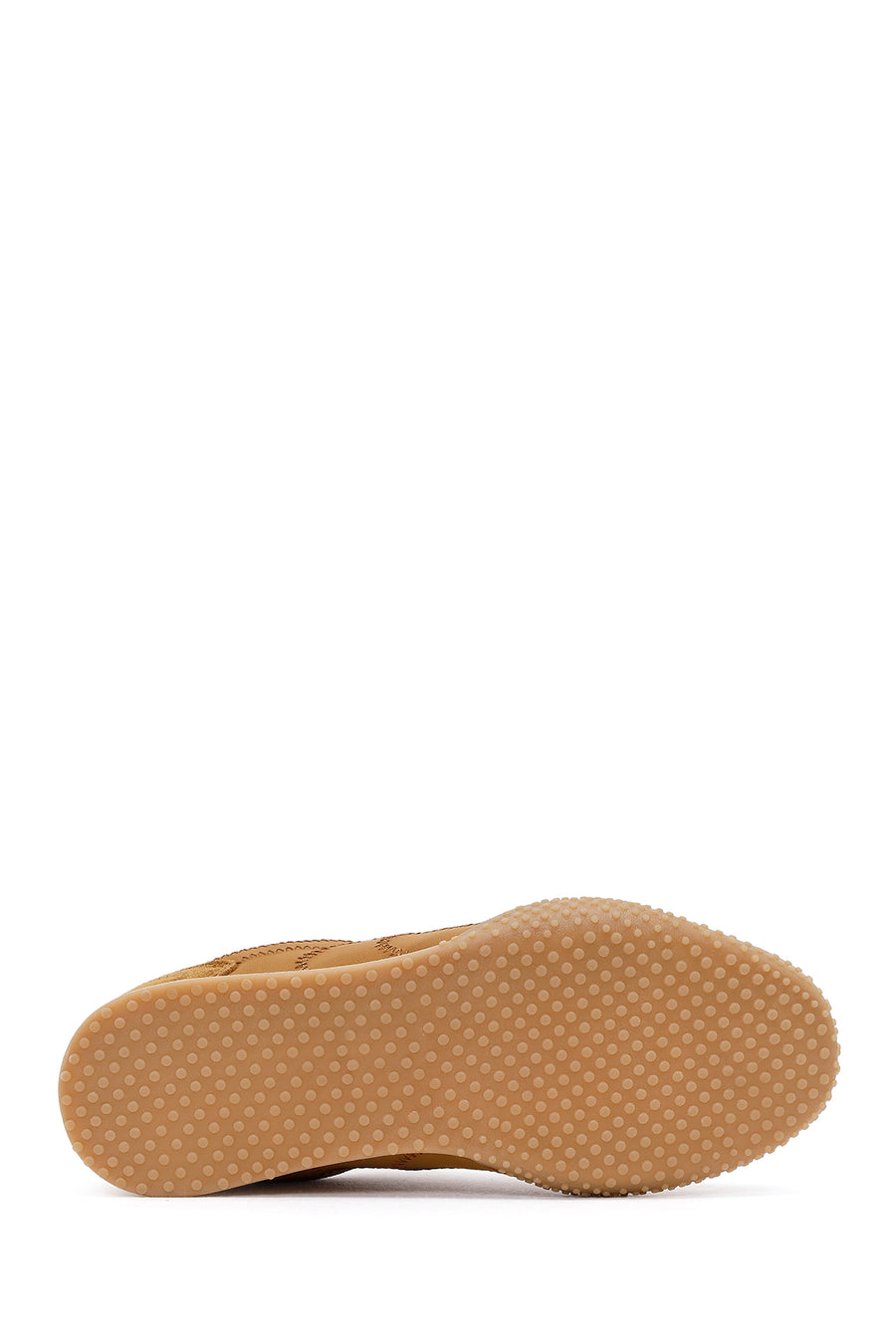 Women's Tan Lace-up Leather Sneaker