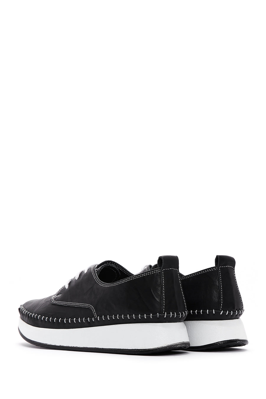 Women's Black Leather Comfort Shoes