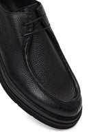 Male Black Lace-Up Thick-Soled Leather Casual Shoes | Derimod