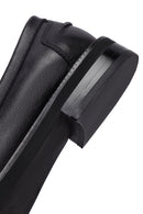 Woman Black Leather Masculine Loafer | Derimod