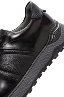 Erkek Siyah Bağcıklı Deri Casual Sneaker | Derimod