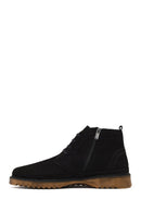 Male Black Zip Closure Nubuck Leather Boots | Derimod