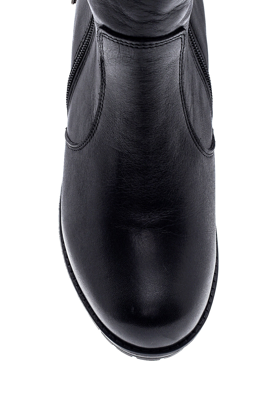 Women's Leather Zipper Boots