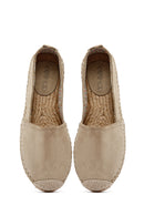 Women's Beige Suede Leather Espadrille | Derimod
