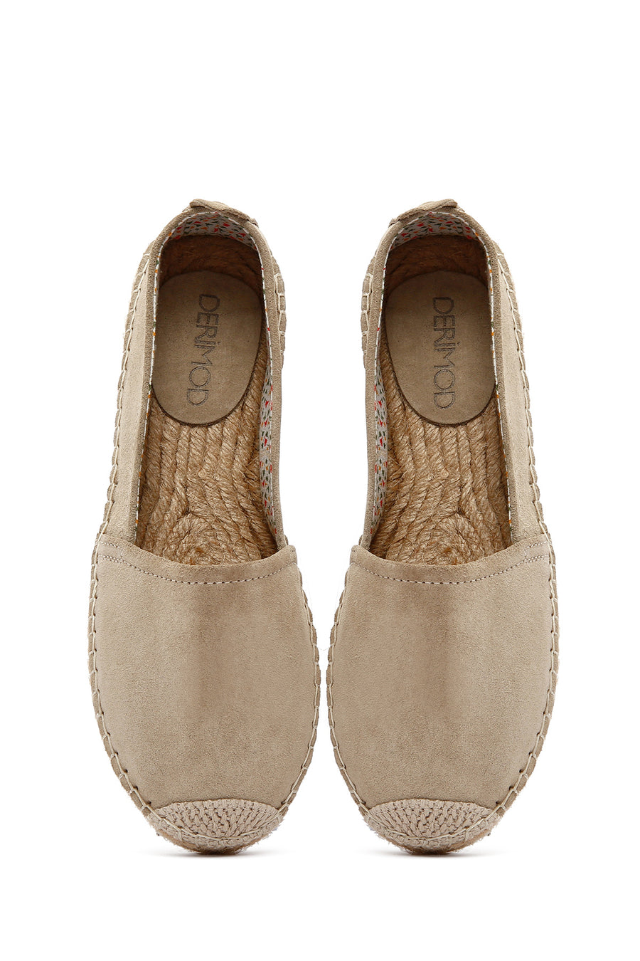Women's Beige Suede Leather Espadrille