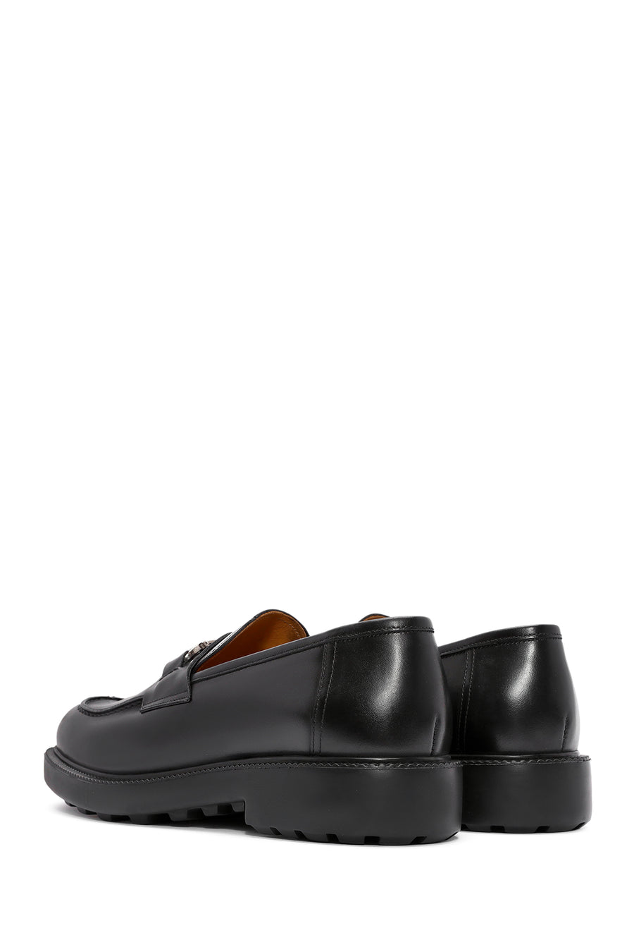 Men's Black Buckle Detailed Leather Casual Loafer