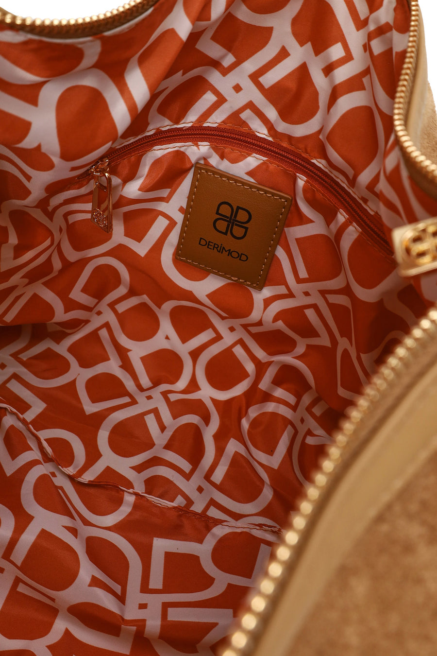 Woman Beige Suede Shoulder Bag