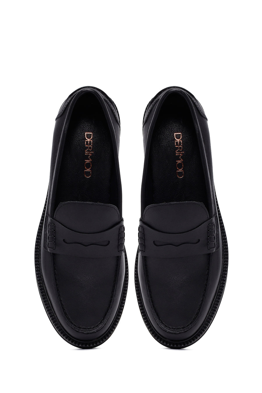 Woman Black Leather Masculine Loafer