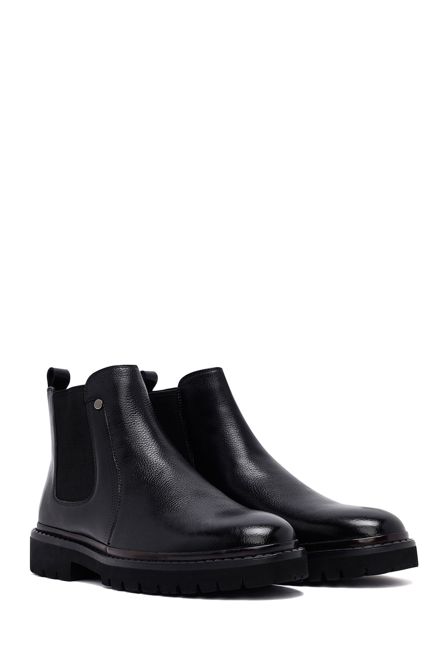 Male Black Leather Chelsea Boots