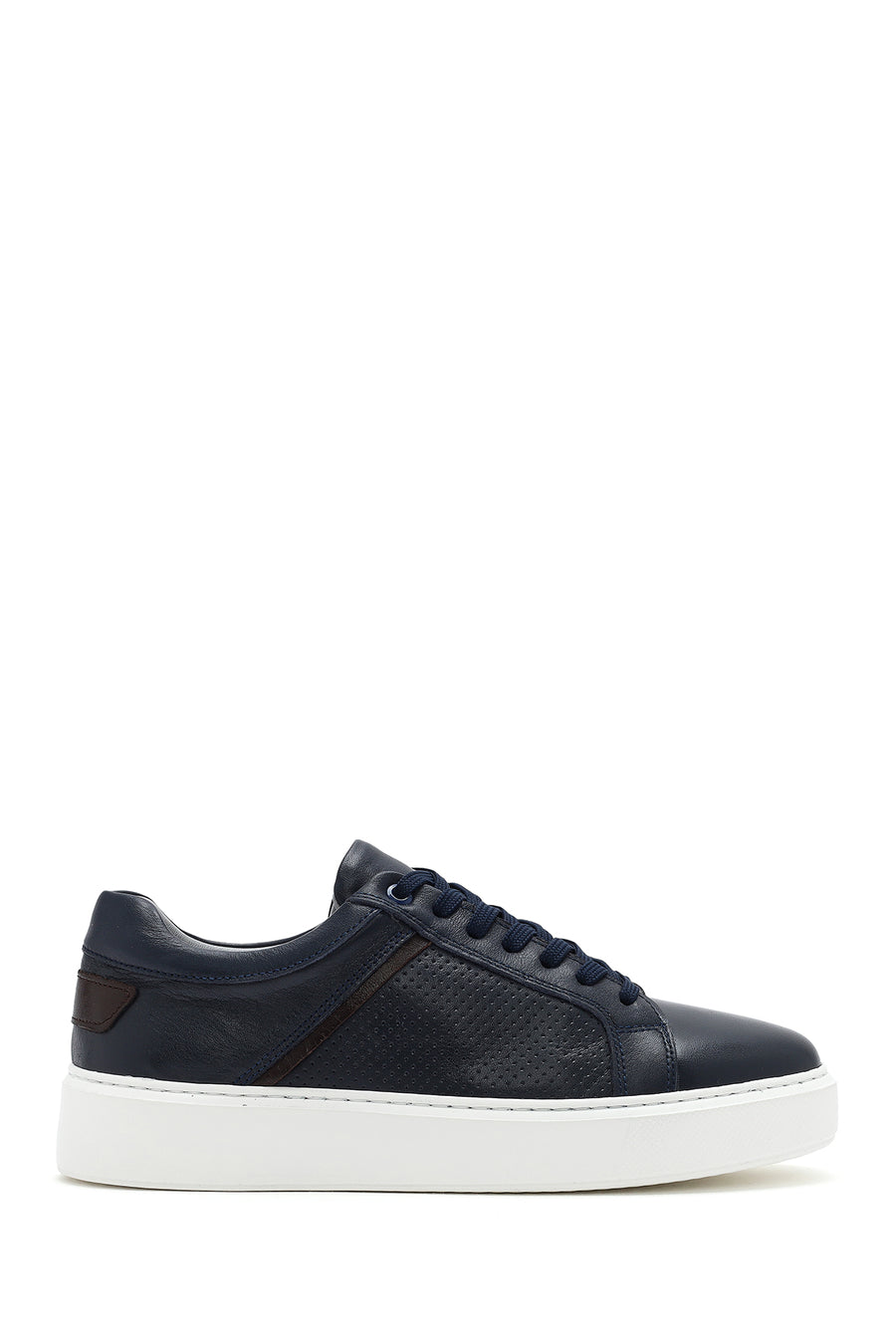 Men's Navy Blue Lace-Up Leather Sneaker 25SFD750818 | Derimod