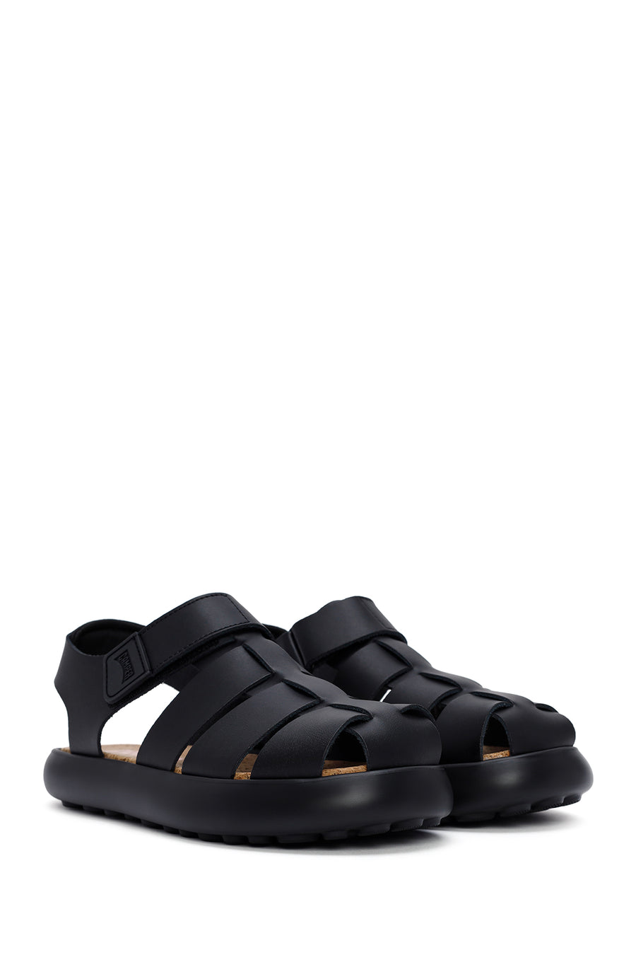 Camper Men's Black Pelotas Flota Leather Sandals