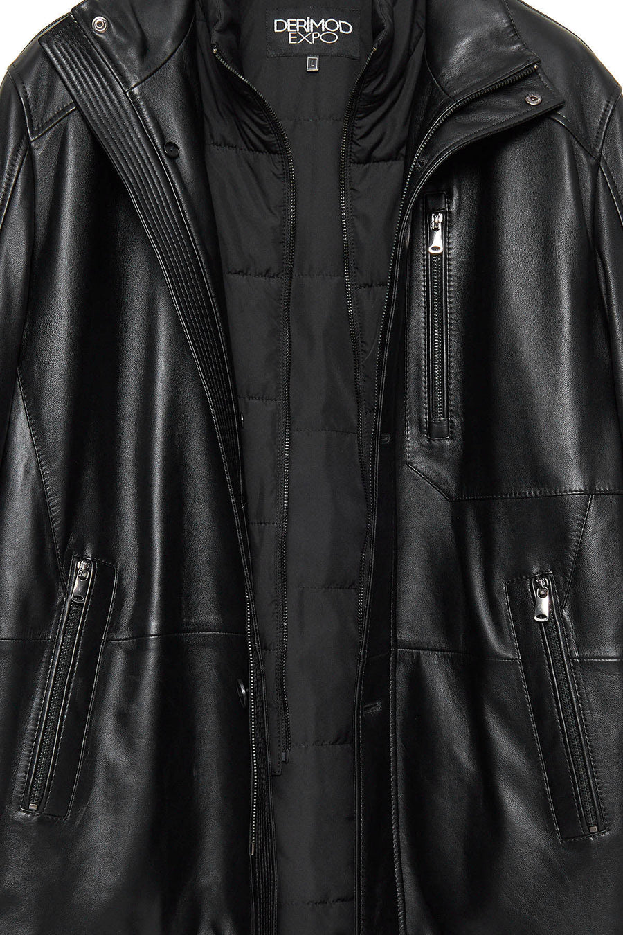 Nathan Men's Black Leather Coat