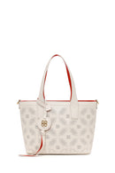 Woman White Long Strap Patterned Shoulder Bag | Derimod