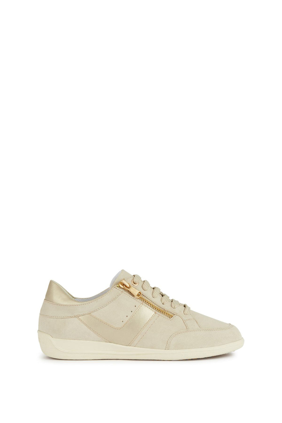 Geox Women's Beige Myria Lace-up Leather Sneaker D4568B022NFC5322 | Derimod