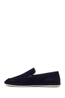 Men's Navy Blue Suede Leather Loafer | Derimod