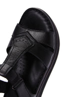 Women's Black Leather Comfort Sandals | Derimod