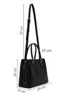 Woman Black Classic Shoulder Bag with Long Strap | Derimod