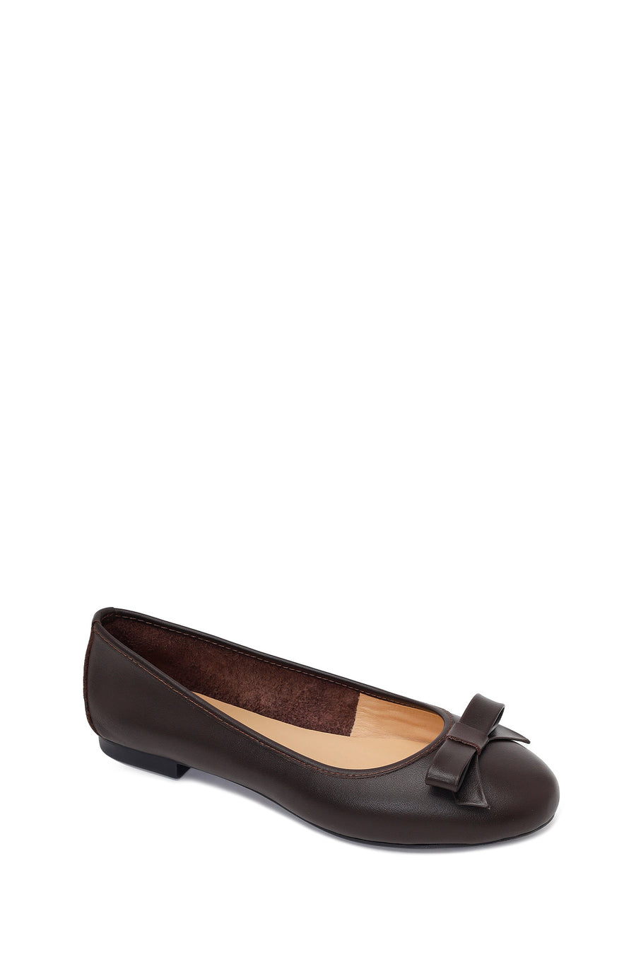 Women's Brown Leather Ballerinas