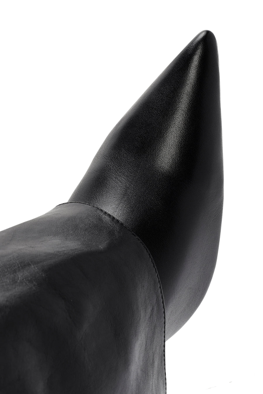 Woman Black Thin High Heels Leather Boot