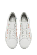 Women's White Lace-Up Leather Sneaker | Derimod