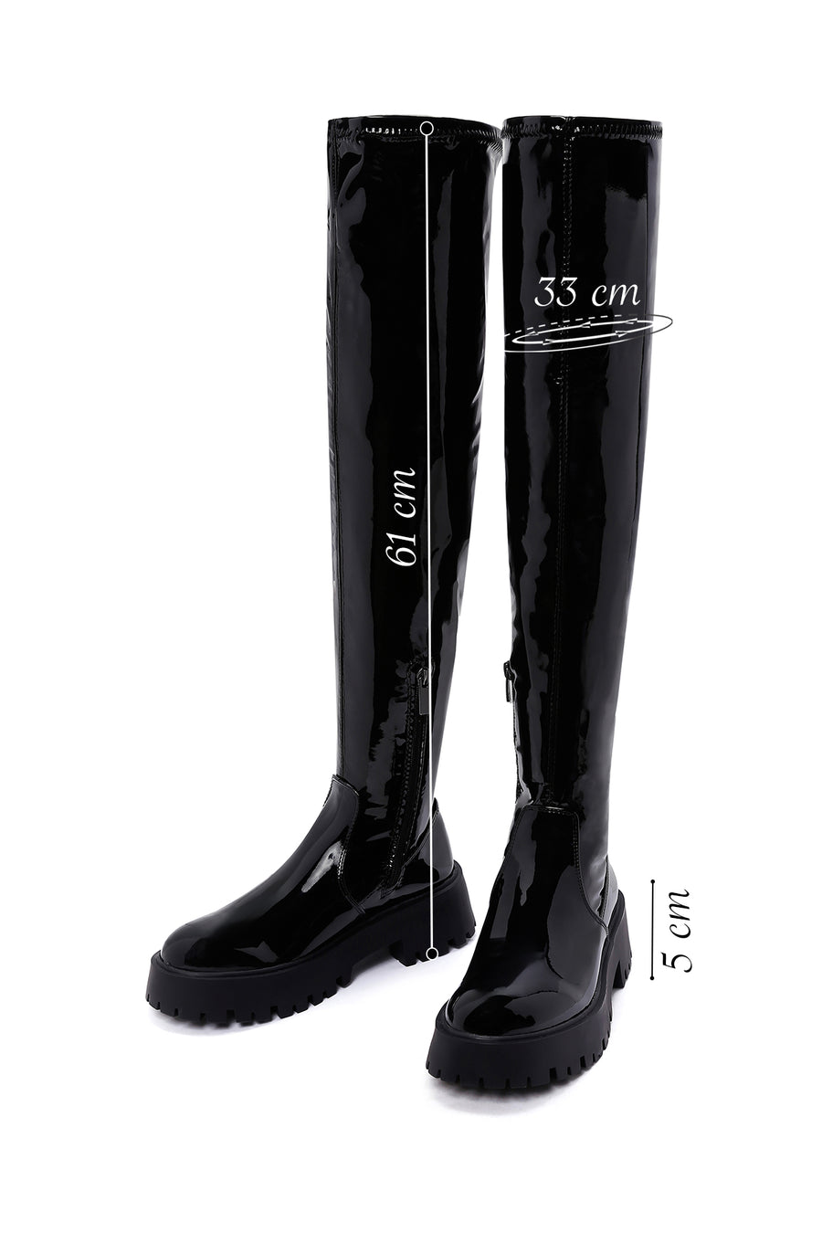 Women's Black Laptop Thick Soled Zippered Casual Boots