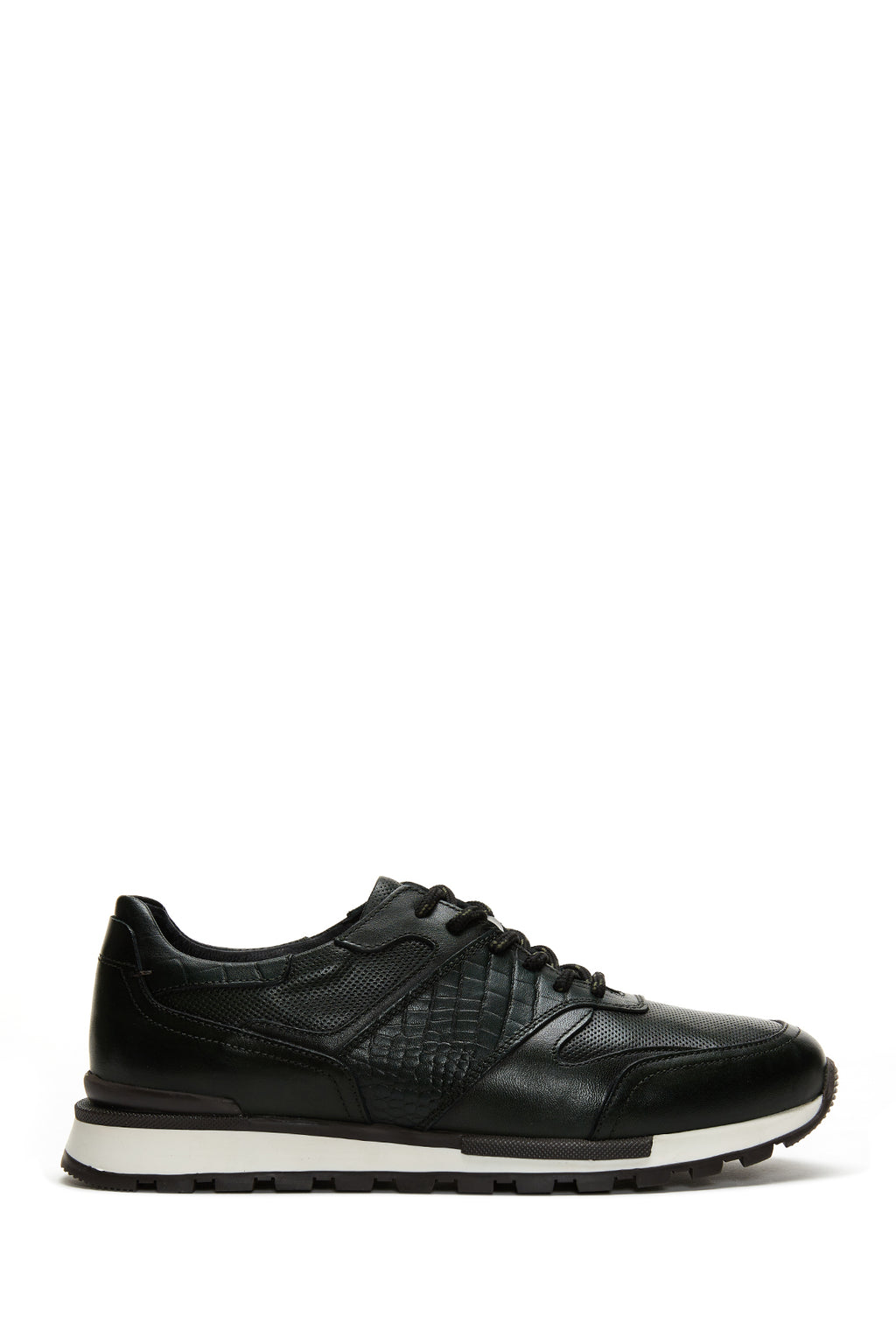 Erkek Yeşil Deri Baskılı Sneaker