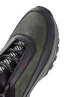 Men's Green Lace-Up Nubuck Leather Sneaker | Derimod