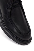 Male Black Lace-up Zip Closure Leather Casual Boots | Derimod