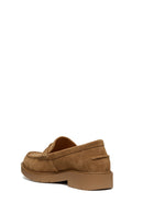 Geox Women's Tan Spherica Ec1 Suede Masculine Loafer | Derimod