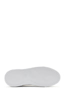Women's White Lace-Up Leather Sneaker | Derimod