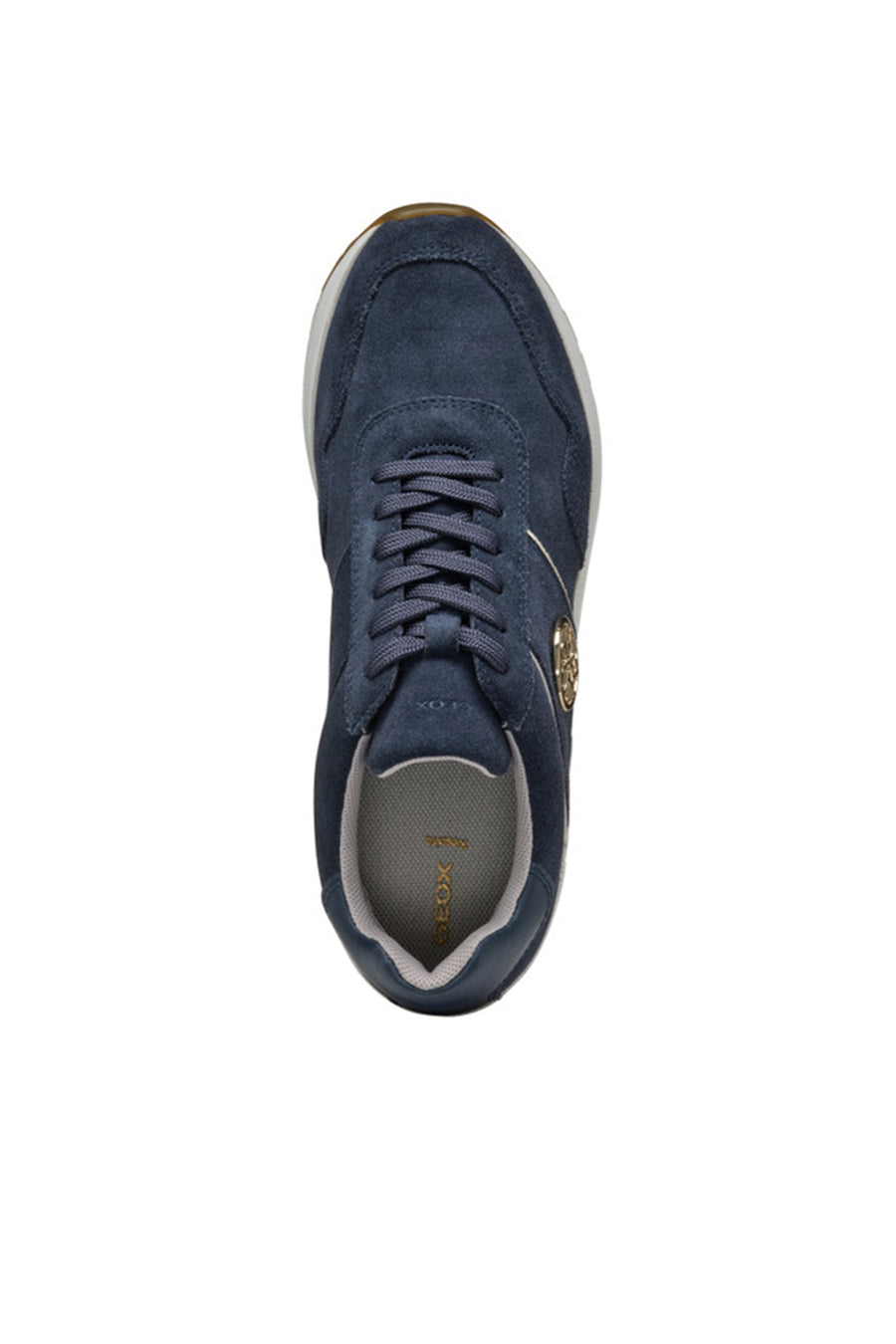 Geox Kadın Lacivert  Low-Top Bağcıklı Kalın Tabanlı Süet Deri Sneaker