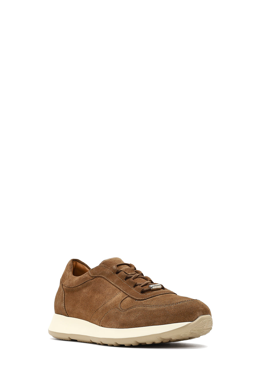 Men's Tan Lace-Up Suede Leather Sneaker