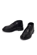 Male Black Lace-up Zip Closure Leather Casual Boots | Derimod