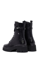 Women's Black Zippered Thick-Soled Leather Ankle Boots | Derimod